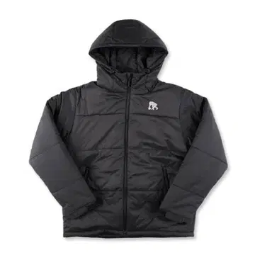 블랙 후드 부착 다운 자켓 에고자루 다운