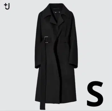 UNIQLO+J 캐시미어 블렌드 랩 롱 코트 블랙 S
