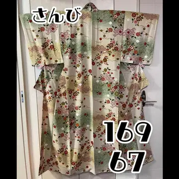 산비 워셔블 기모노 코몬 초화문 운염 금채