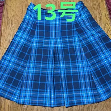 Yorkland 블루 계열 체크 플리츠 스커트 13호 길이 60cm