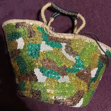 Anethe Edition 카모플라쥬 스팽글 바스켓백