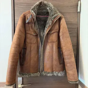 가죽 자켓 더블 지퍼 L