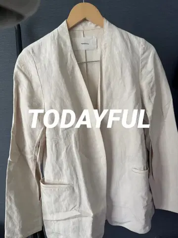 [ 새상품급 ] TODAYFUL 노카라 린넨 자켓 아이보리 36 사이즈