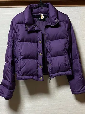퍼플 숏 다운 자켓