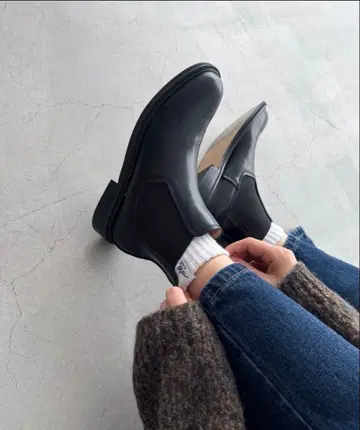 El mar 가죽 사이드 고어 숏부츠 24.5