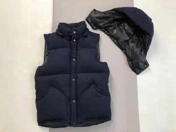 SHIPS 후드 부착 다운 베스트 네이비