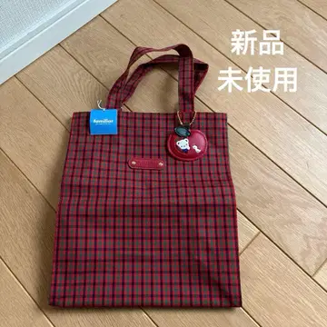 파밀리아 토트백 체크 빨간색