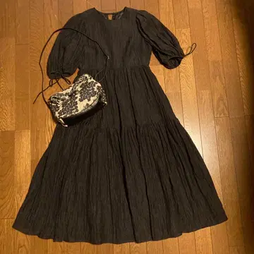 블랙 원피스 퍼프 슬리브 베스트 포함