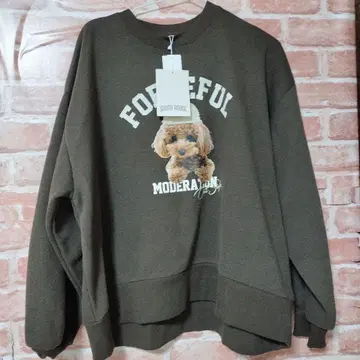 시마무라 새상품 L 브라운 강아지 토이 푸들 모자 자수 트레이닝복