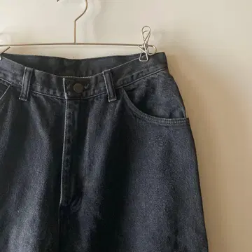 테이퍼드 블랙 데님 팬츠 80s 90s