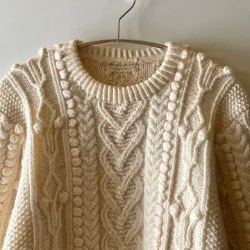 빈티지 핸드 니트 케이블 짜임 스웨터 80s 90s