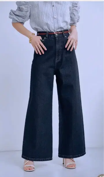 COHINA 플레어 와이드 데님