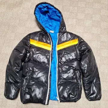 OP 후드 부착 다운 자켓 블랙/파랑/오렌지 M