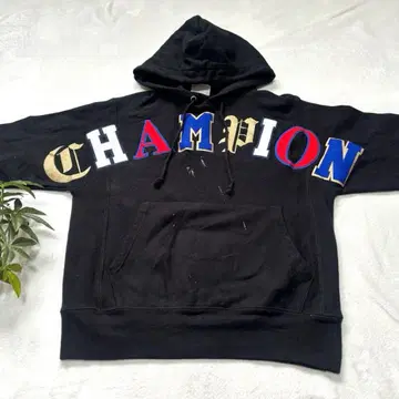 90s 챔피온 리버스 위브 후드티 구형 택 블랙 로고 와펜
