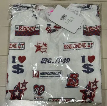 RE. 나카 리이사 아르이 도트 올 패턴 써멀 롱 T 화이트