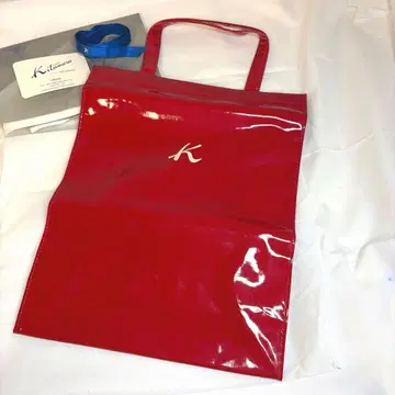 미사용 Kitamura 키타무라 에나멜 토트백 레드