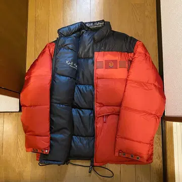새상품급 칼 헬무트 리버서블 다운 자켓 와펜 빨간색 빅 사이즈