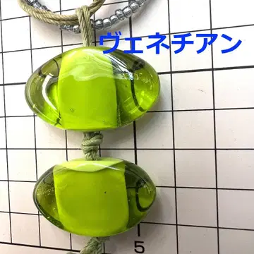 B21 베네치아 유리 목걸이 (옐로우 그린)