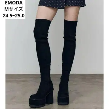 [새상품급] EMODA 에모다 블랙 니하이 부츠 M 사이즈