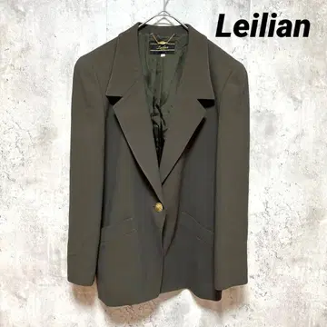 새상품급 [Leilian] 레리안 테일러드 자켓 짙은 녹색 L 울 100