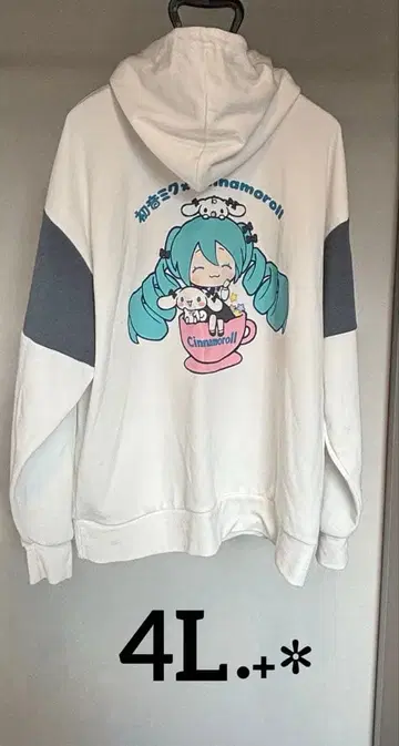 하츠네 미쿠 시나모롤 * 후드티 * 오버 사이즈 * 콜라보 * 4L
