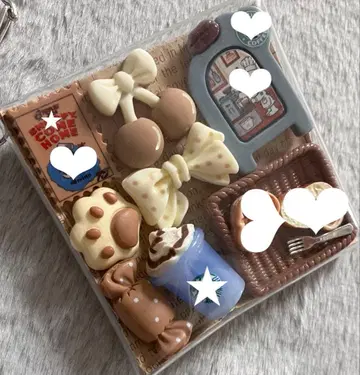 가챠 채운 파우치 [ 강아지 카페 브라운 x 블루 계열 ]