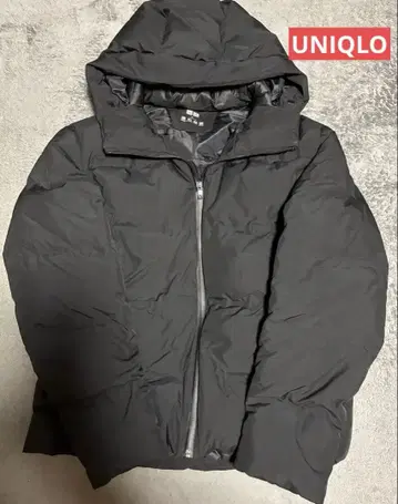 후드 부착 블랙 다운 자켓 UNIQLO