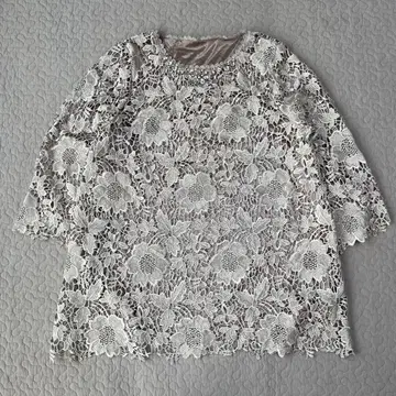 빈티지 페미닌 레이스 비쥬 전체 레이스 LL 사이즈 고급 화려함