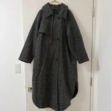 [ 새상품급 ] Spick&Span/W 슬라이버 헤링본 볼륨 코트 그레이