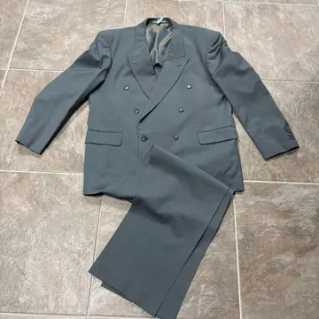 더블 브레스트 캐주얼 수트 블루그린 사이즈 BL