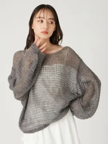 FRAY I.D 시어 모헤어 니트 풀오버