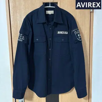 새상품급 AVIREX 패티그 셔츠 네이비 XL
