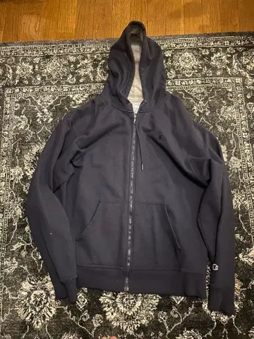 Champion AUTHENTIC 지퍼 후드티 네이비 L 상당 올드