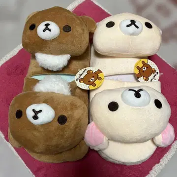 리락쿠마 룸슈즈 귀 달린 슬리퍼