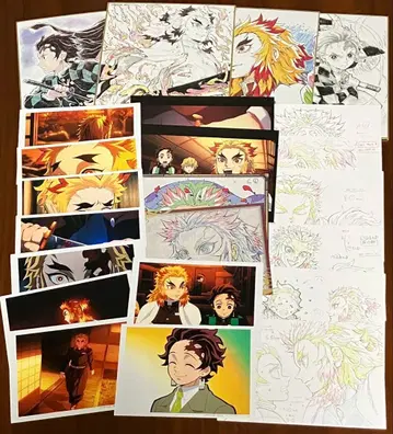 귀멸의 칼날 탄지로 렌고쿠 쿄쥬로 색지 브로마이드 포스카 세트