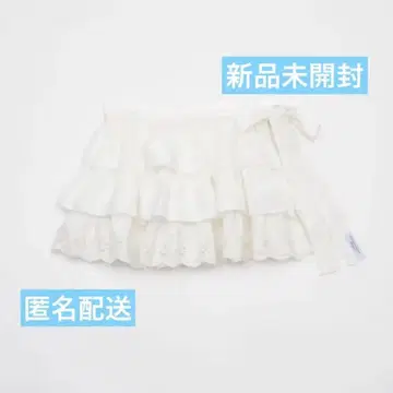 [택 포함 미사용 새상품] smyeon 멀티 리본 캉캉 스커트 화이트