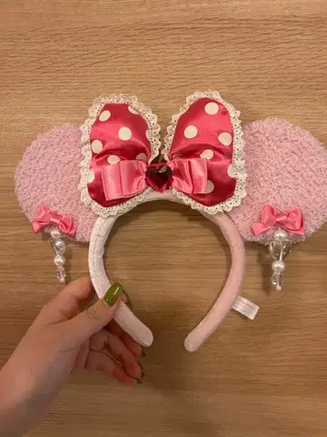 디즈니 미니 핑크 귀찌 머리띠