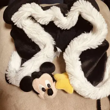 디즈니랜드 / 팬캡 미키마우스 플리스 모자 귀마개 방한