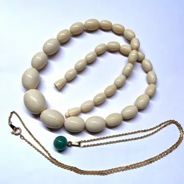 MA68 아이보리풍 목걸이 & 그린석 목걸이