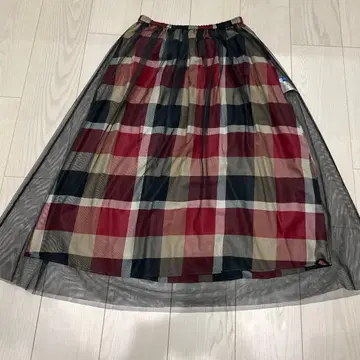 플레어 스커트 체크 무늬 사이즈 38