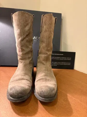 부츠 그레이 베이지 스웨이드