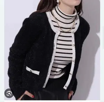 아푸와이저 리셰 노카라 자켓 블랙 가디건