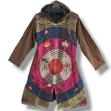 에스닉 태국 네팔 후디 롱 가디건 롱 자켓