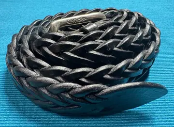 화이트하우스콕스 가죽 메쉬 벨트 (뜨개질) 블랙 32/80