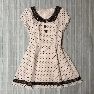 [ 새상품급 ] 도트 무늬 핑크 미니 원피스