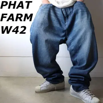 PHAT FARM 퍼 데님 와이드 디자인 W42