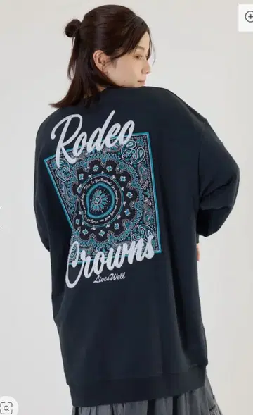 반다나 패치 맨투맨 원피스 BLACK 미니 원피스