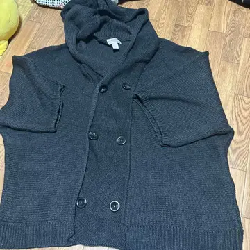 다크 그레이 후드 부착 니트 가디건 S 사이즈