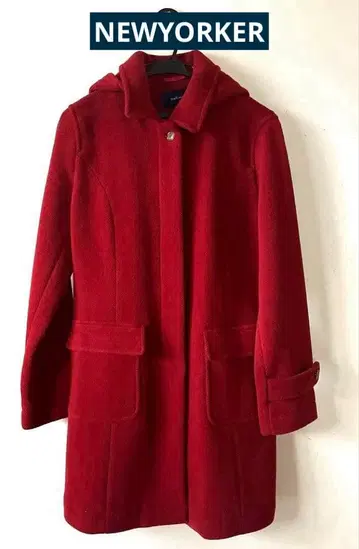 [새상품급] NEWYORKER 헤링본 더플 코트 M 사이즈 / 레드