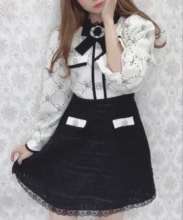 Swankiss 트위드 도킹 원피스 화이트